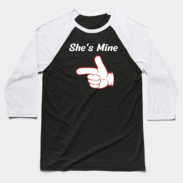 He's Mine She's Mine Baseball T-Shirt by HobbyAndArt